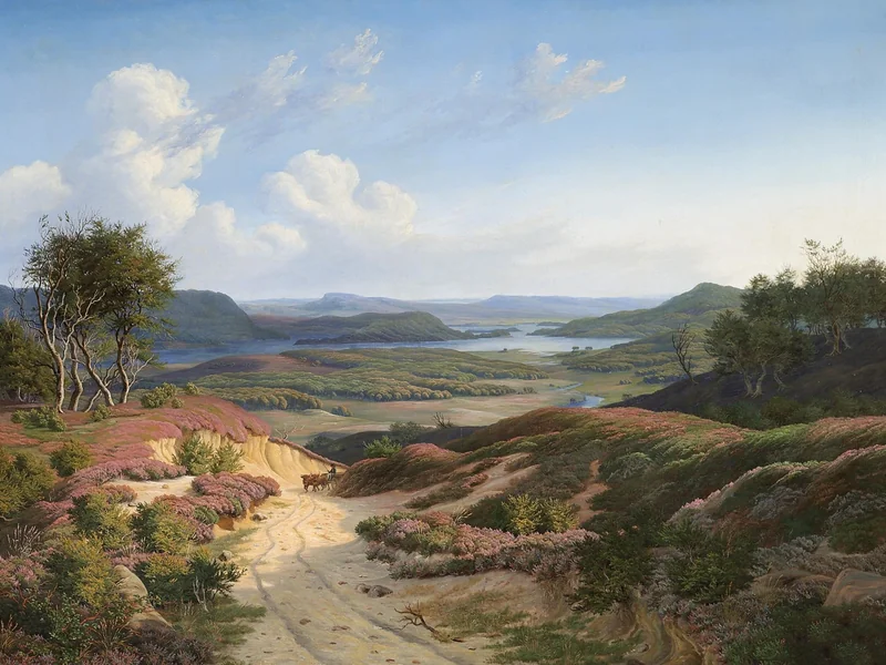 1811-Henrich Christian From - Paesaggio collinare con carro trainato da buoi - 1844